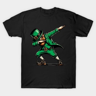 St Patricks Day Dabbing Leprechaun Boys Girls Men Dab Dance T-Shirt